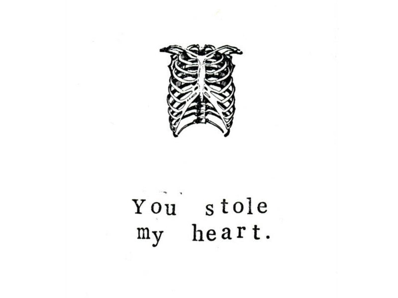 You Stole My Heart Card | Funny Gothic Valentine Medical Science Humor Anniversary Card