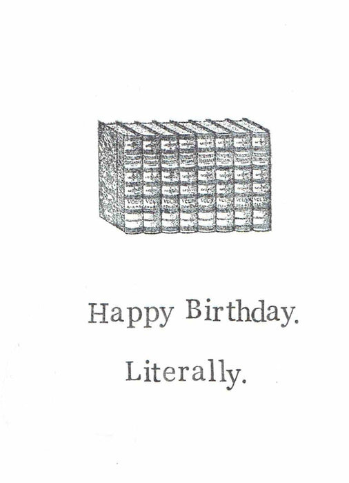 Happy Birthday Literally Card | Funny English Teacher Writer Book Humor